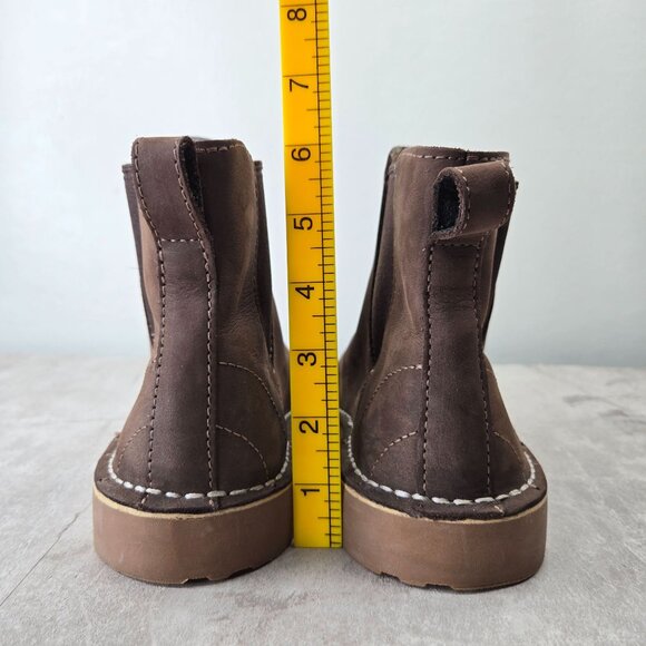 L.L. Bean Pull On Chelsea Boots Sz 8 Brown Nubuck Leather Comfort Ankle Booties - Picture 4 of 10